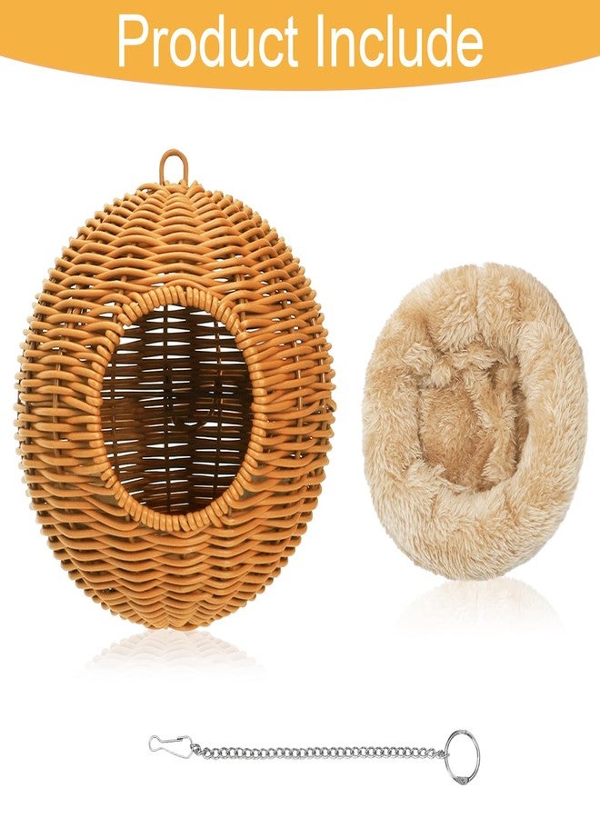 ZENFUN Steel Frame Bird Nest for Cage, Washable Small Bird Bed Chewproof with Plush Pad, Hammock Hideout Lay Eggs Parakeet Nest Sleep, Parakeet Warm Bed House Hut for Lovebird, Canary, Budgie, Finch - Image 4